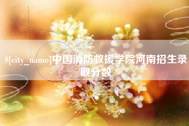 滁州中国消防救援学院河南招生录取分数