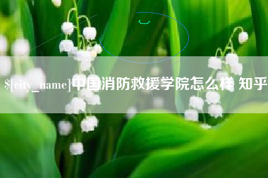 滁州中国消防救援学院怎么样 知乎