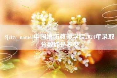 滁州中国消防救援学院2024年录取分数线是多少