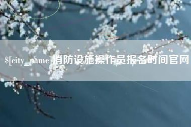 滁州消防设施操作员报名时间官网