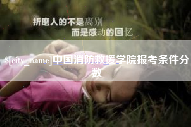 滁州中国消防救援学院报考条件分数