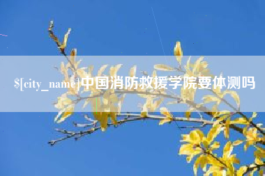 滁州中国消防救援学院要体测吗