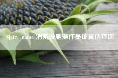 滁州消防设施操作员证真伪查询