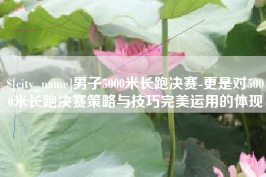 滁州男子5000米长跑决赛-更是对5000米长跑决赛策略与技巧完美运用的体现