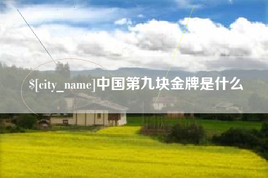 滁州中国第九块金牌是什么