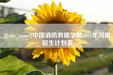 滁州中国消防救援学院2021年河南招生计划表