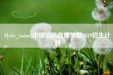 滁州中国消防救援学院2019招生计划